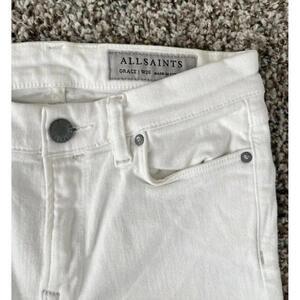 All Saints Grace White Skinny Leg Mid Rise Jeans Size 27